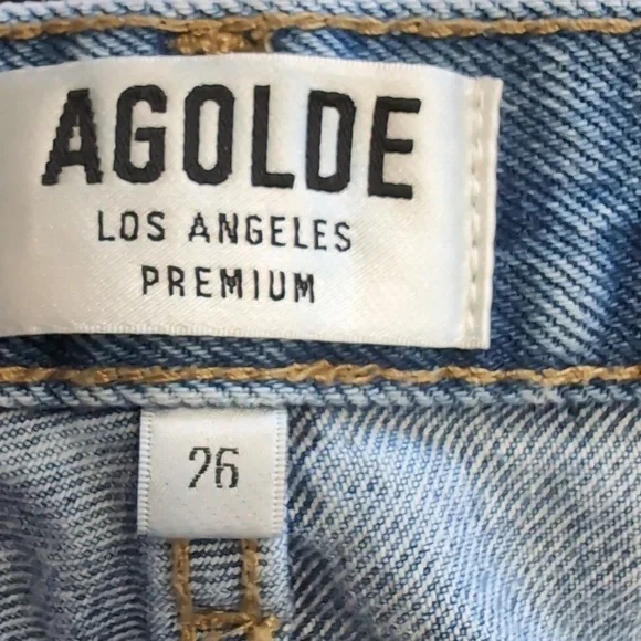 Agolde Riley High Rise Straight Cropped Denim Button-Fly Jeans Size 26 - Picture 13 of 13